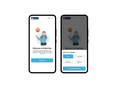 Bright Sky Onboarding redesign app branding illustration landing page mobile ui ux website