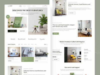 Website design: Furniture design app app design branding clean design landing page minimal mobile app product design rokshanakter typography ui ux ux design