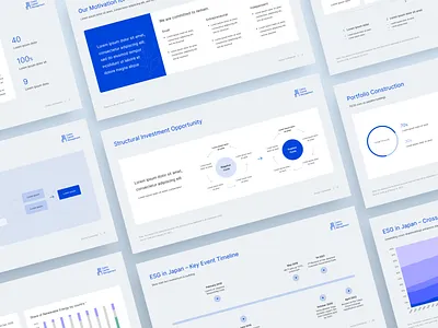 Cadira Deck blue business deck investment markets minimal powerpoint presentation stocks