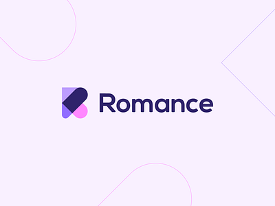 Romance abstract app bold branding clever connection couples dating family friendship heart letter logo love mark minimal r relationship soft web