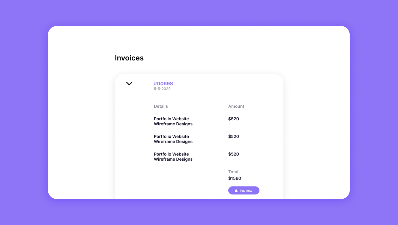 046 Invoice 046 046invoice 46 adobe xd app design branding daily ui dailyui dailyui046 dailyui46 design figma flat design graphic design invoice ui webdesign