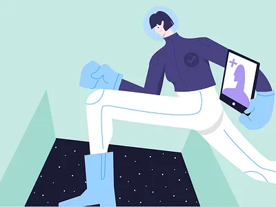 Add more astronauts on board add astronaut brandillustration branding design digitalart digitalillustration girl graphic design illustration join more space universe vector woman