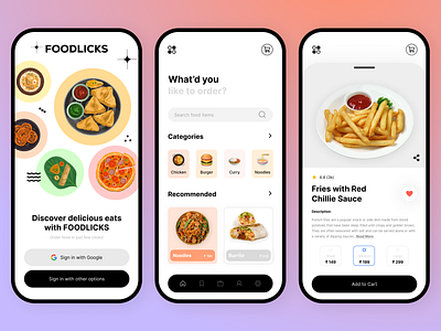 FOODLICKS – Food Ordering App UI Design