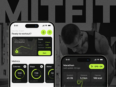 MITFIT (Health App, Sport, Fitness, Tracking Activity) app branding design fitness graphic design health identity logo sport tracking ui ux