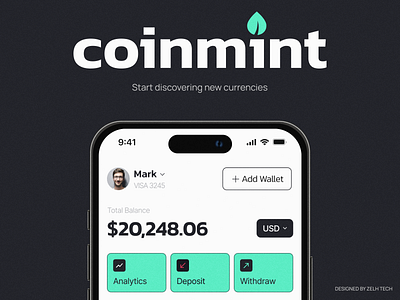 COINMINT (Crypto Wallet, Finance, Crypto Platform) app branding crypto design finance graphic design identity logo platform ui ux wallet