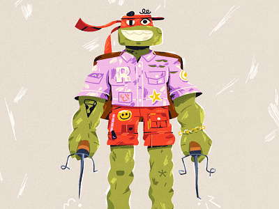 Raph 90s art cartoon character comic design funny illustration ninja redesign teenager tmnt turtle