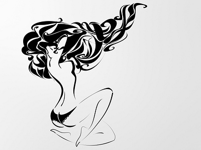a woman art beauty beautylogo body design drawing elegant graphic graphic design hairstyle illustration outline woman