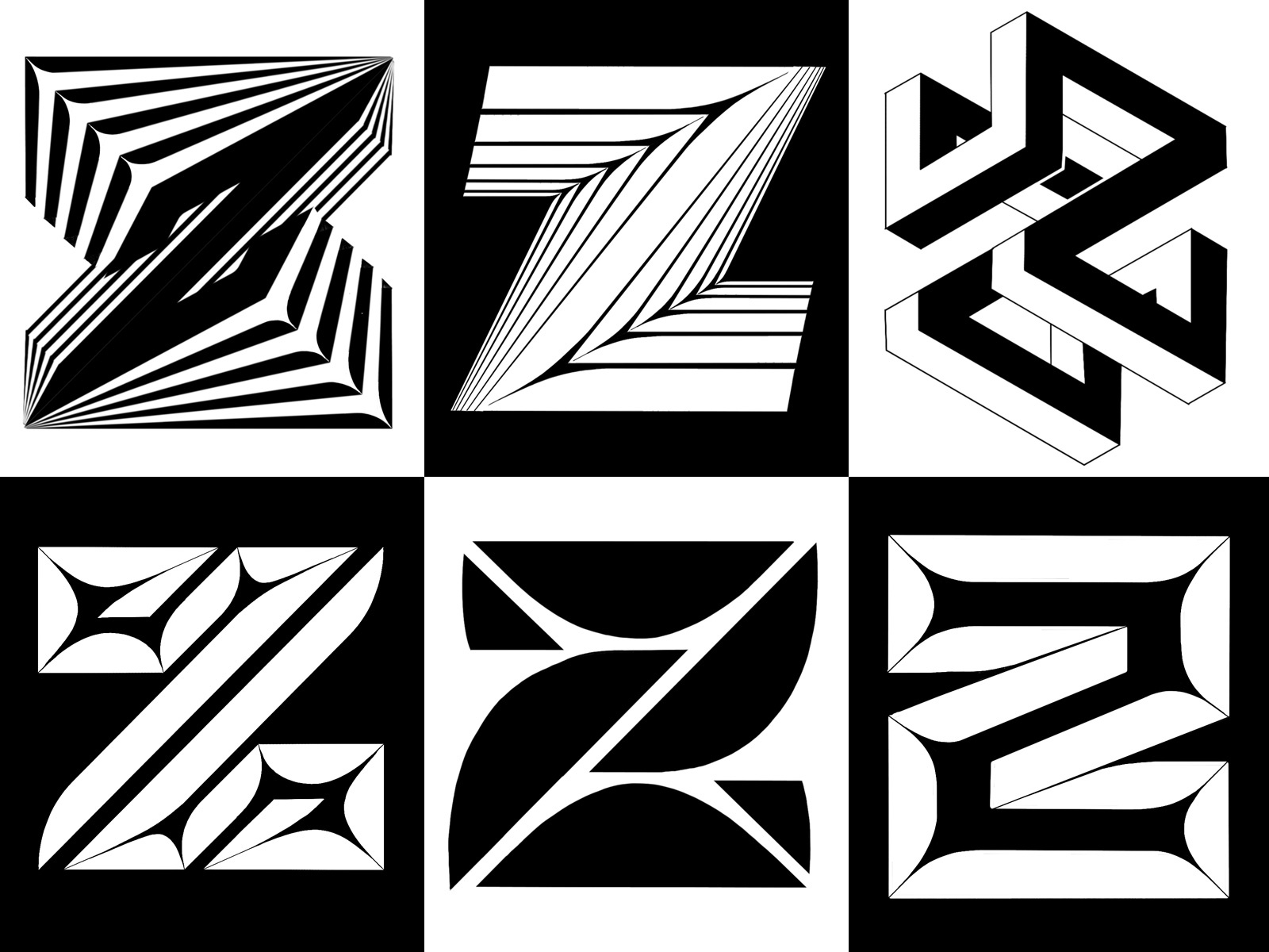 36 Days of Type / Z / Selected Sketches by Mario De Meyer on Dribbble