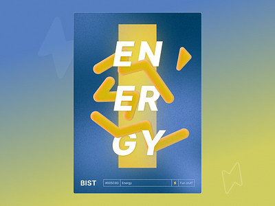 Energy ⚡ 100 days blue yellow design dribbble energising figma poster shot ui