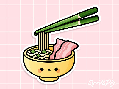 Ramen & Hashi Sticker - Super-Cute Kawaii Sticker Book book cute design food japan japan food kawaii ramen sticker stickers vector