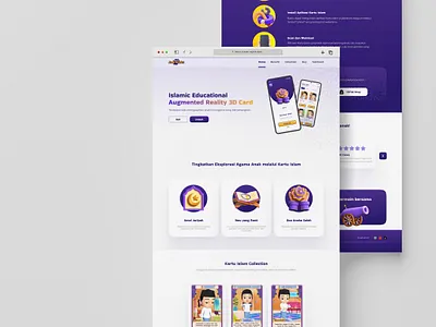 Landing Page Design : Kartu Anak Muslim art branding design figma graphic design illustration landing page minimal ui ui design uiux design ux vector website