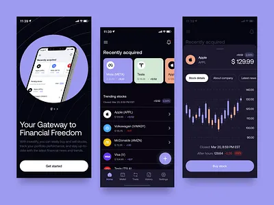 Investify - Fintech Mobile App app design application application design finance finance app financial financial app fintech fintech app investments ios app ios app design mobile app design mobile app screens money transfer app product design transactions ui uiux ux