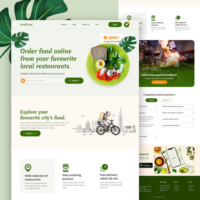 Online Food ordering website Landing page app app design branding dashboard design design figma graphic design illustration landing page landing page design logo mobile app design tshirt design ui ui ux design uiux design user interface ux vector web design