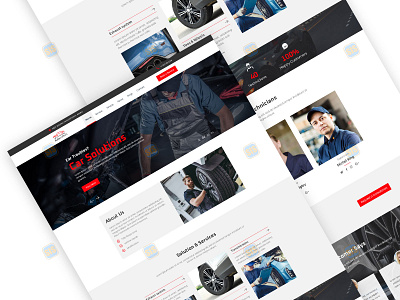 Responsive landing page & logo design - Auto Crafters auto repair brand branding creative design firm homepage illustration landing page logo minimal responsive ui ux vector web web page website design