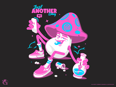 Just another Day! 420 character design graphics illustration mushroom t shirt design vans vector vector design