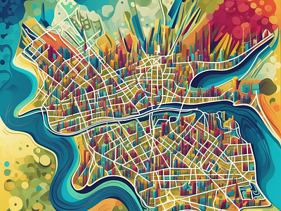 Brisbane Map brisbane design graphic design illustration map vector