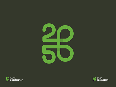 2050 Accelerator and 2050 Ecosystem logo design accelerator branding carbon climate dogpatch labs ecosystem platform energy environment green hub innovation ireland leaf logo logodesign net zero startups sustainability symbol wind