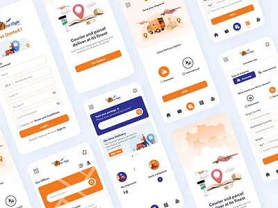 Courier App courierapp creative design draw figma graphic design minimal mobileaapp mobileappdesign sketch ui userinterface ux