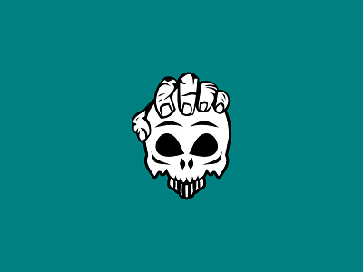 Skull hand logo branding design graphic design illustration logo vector