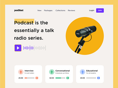 PodBlast UI design. design designer homepage interfacedesign landingpage landingpagedesign music podcast productdesign sound ui uidesign uiux userexperience userinterface ux uxdesign webdesign webpage website