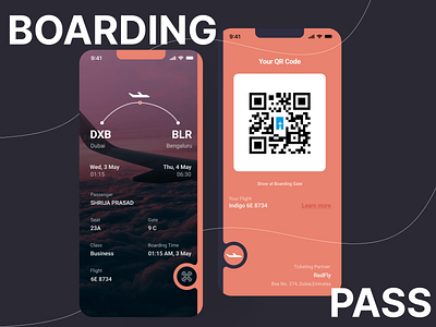 DailyUI 024/100 - Boarding Pass app branding design graphic design illustration logo typography ui vector