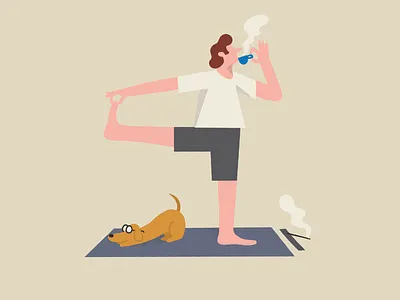 Morning zen aesthetic artist coffee illustration colour experiment design drawing illustration illustrator morning coffee morning zen simple yoga illustration zen illustration