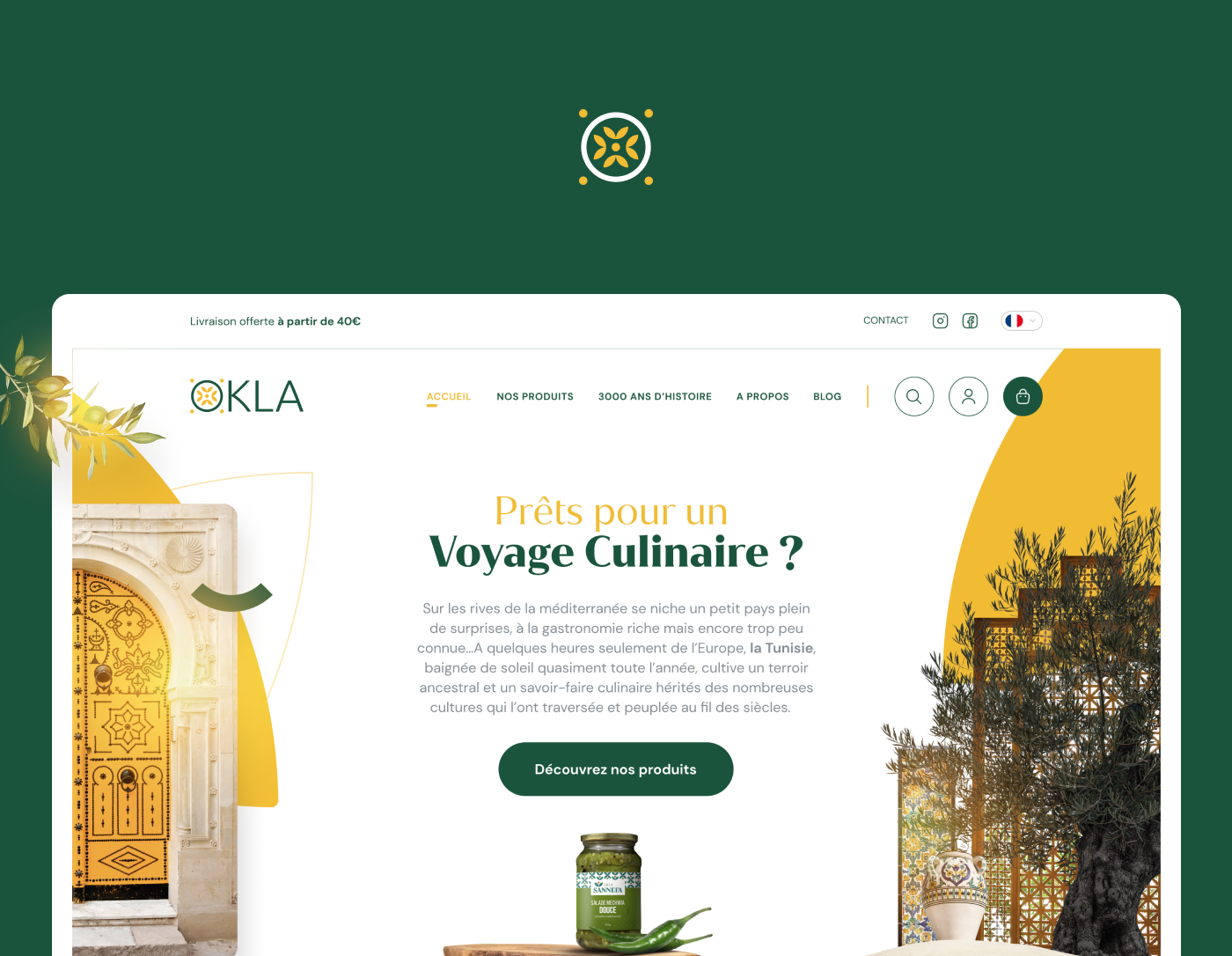 OKLA ai e commerce figma food gastronomy ps tunisia ui ux