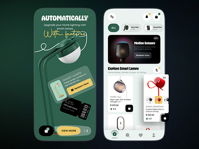 Smart Lamps Shopping UI Concept 3d adobe photoshop animation app branding design graphic design i love illustration logo love mobile applications motion graphics pandu ui ux ❣️ ❤️ 😄 🫰🏻