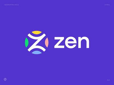 Z for Zen. 36 Days of Type. Day 26 36 days of type branding elements fitness health icon identity letter z lettering logo logo sign meditation natural nutrition startup symbol wellness z logo zen