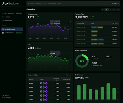 Jito Explorer Dashboard app design app ui blockchain branding crypto dark theme dashboard data viz database defi design finance graph graphic design modal overview solana table ui web design