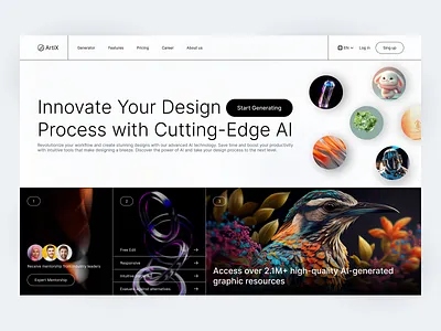 AI SaaS Landing page 3d ai ai art art artificial intelligence digital art graphic design illustration landing landing page landing page design mentor minimalist saas saas design ui design uxui website website design website for saas