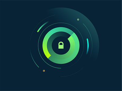 Data security illustration circle circular green illustration lock round safe security