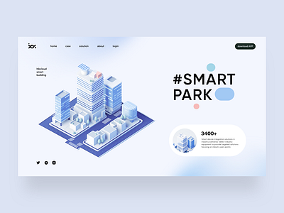 #Smart Park 3d building c4d park ui web