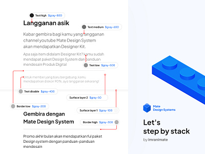 Color guide for Text, Surface and Border design system product design ui design user experience user interface