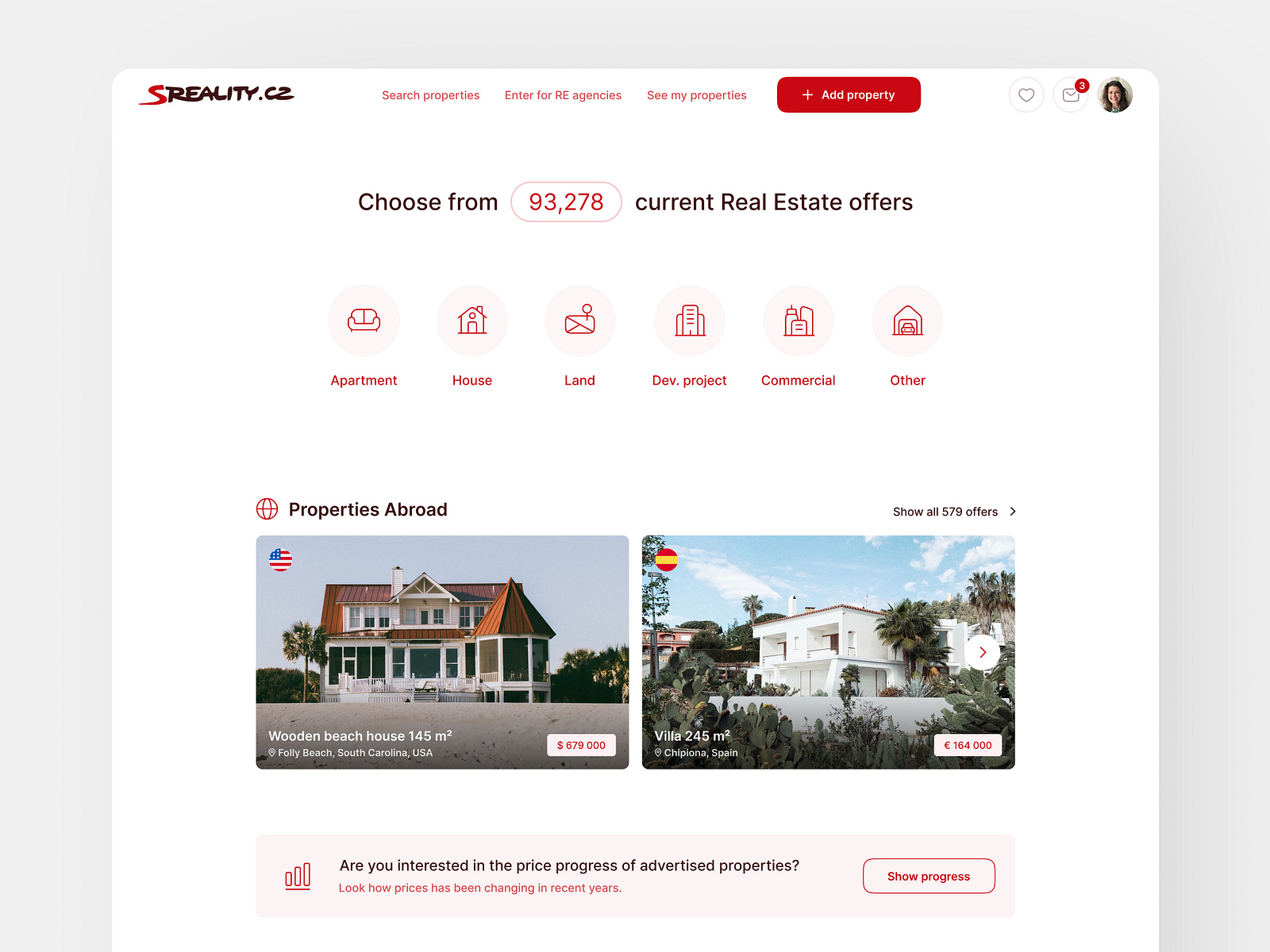 Real Estate portal - Landing page by Hana Simkova on Dribbble