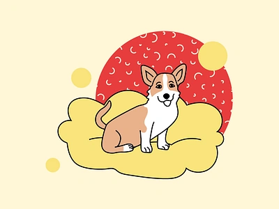 Corgi corgi digital illustration dog illustration vector vector art vector illustration