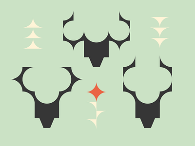 deers in the forest | icons deer deers figma flat flower forest graphic design horn horns icon illustration stylized