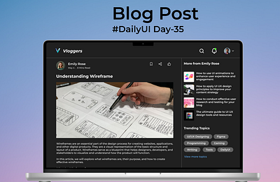 Blog Post #DailyUI Day-35 branding dailyui design figma graphic design illustration logo ui userinterface