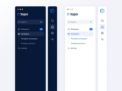 Topo Light & Dark Navigation 🌙 accessibility bar barr cdnc component condensed dark design kevin lateral light nav navigation product product design retracted system ui ux