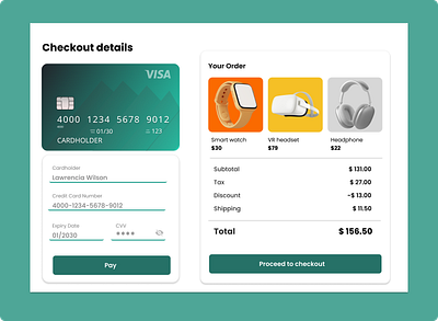 Credit card checkout page checkout design ui uiux web