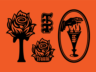 Traum Brewing badge beer branding brewery brewing can flower identity indiana logo mark monogram ohio orange packaging