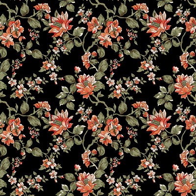 Ethnic hand draws Flowers in seamless patterns. textile fabric. painting