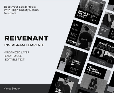 Reivenant Social Media Template branding graphic design social media template ui