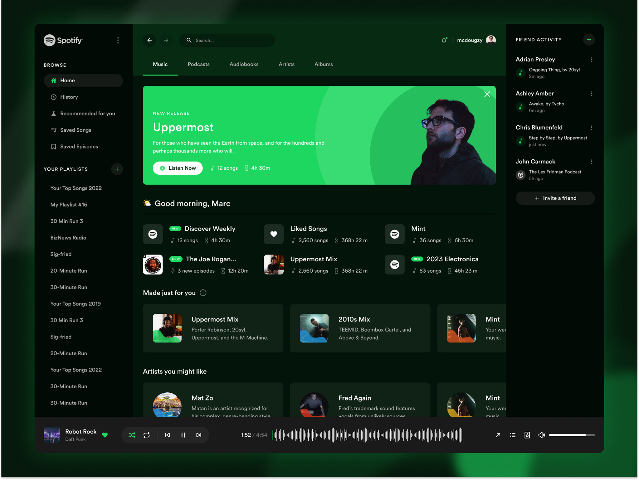 Music App Redesign (Spotify) by Marc McDougall on Dribbble