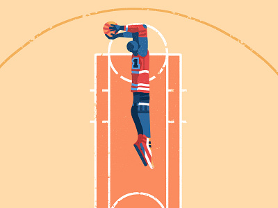 One Shot 1 36daysoftype adobe basketball basketballplayer cleandesign court digitalpainting illustration jumpshot muti one oneshot photoshop typeillustration