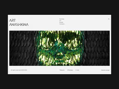 Modern art – website portfolio Art Anashkina art cms design designer figma minimalism modern art portfolio ui ux web web design
