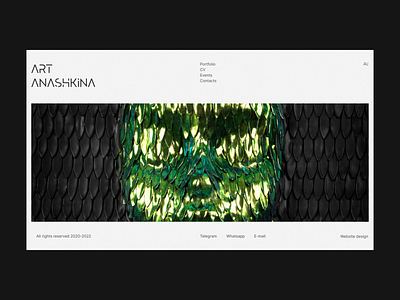 Modern art – website portfolio Art Anashkina art cms design designer figma minimalism modern art portfolio ui ux web web design