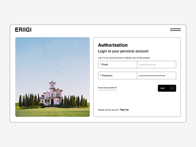ERIIGI - Sign In branding business clean clean design design fields flat form illustration log out login minimal register sign in sign up