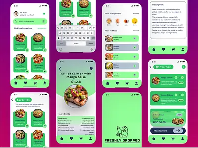 Freshly Dropped (App which delivers freshly picked meal boxes) adobexd ap design figma graphic design logo ui ux