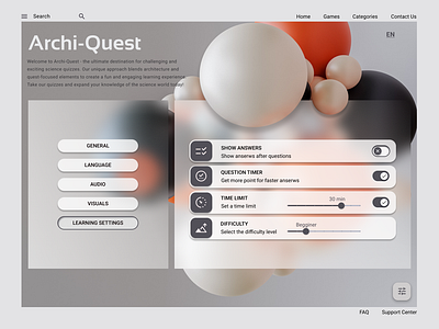 Daily UI Challange 007 Settings Page app design graphic design illustration logo quiz settingpage settings settingsui tablet ui uichallange uidaily uidailychallange ux vector web